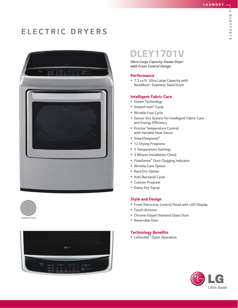 Página 1 del manual Ficha técnica LG DLEY1701V