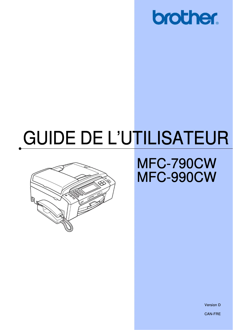 Image de la première page du manuel de l'appareil MFC-790CW