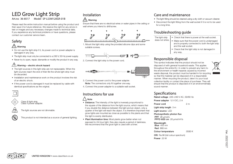 Image de la première page du manuel de l'appareil SP-LS3M120GR-01B