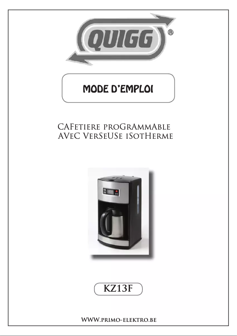 Page 1 de la notice Manuel utilisateur Quigg KZ13F