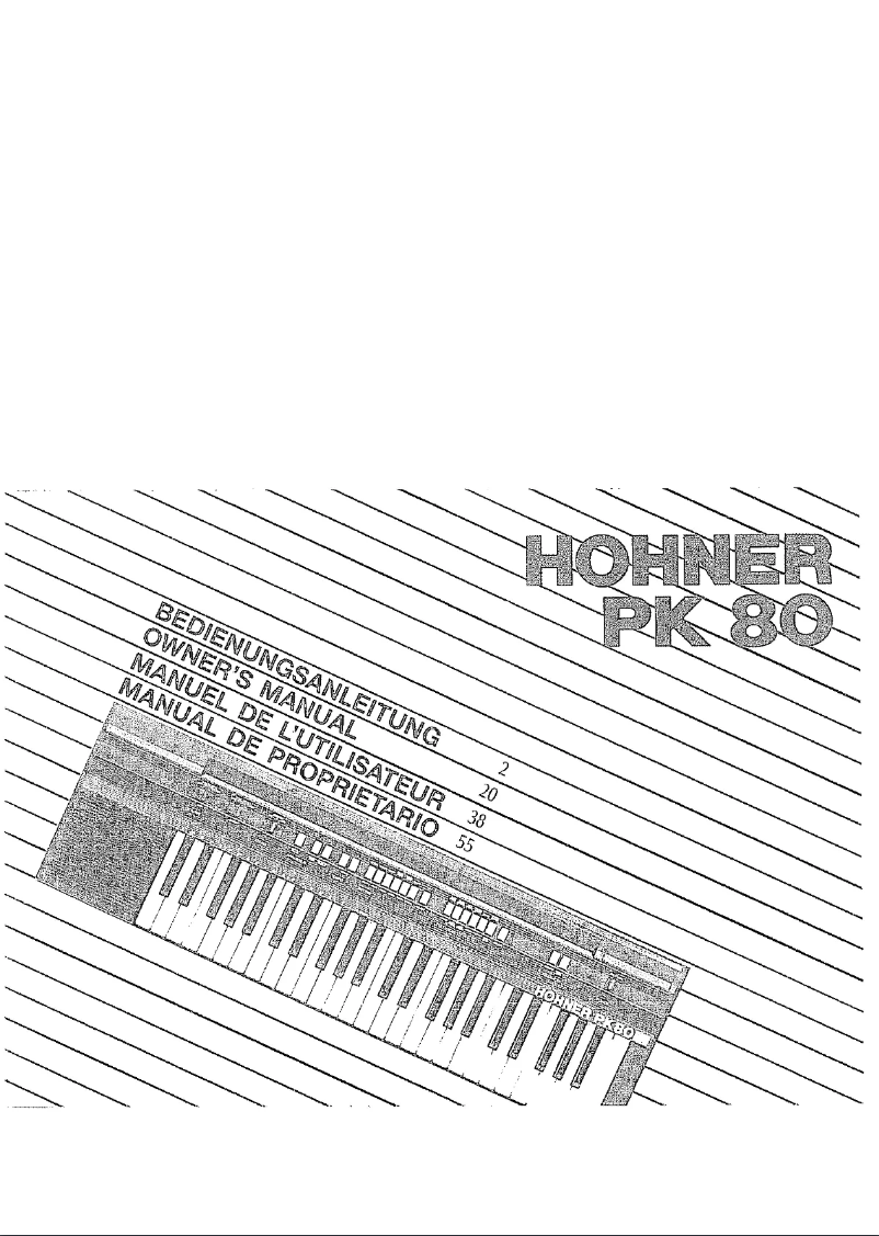 Página 1 del manual Manual de usuario Hohner PK 80