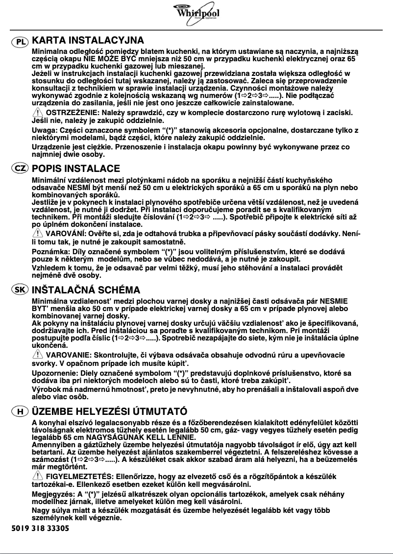 Page 1 de la notice Manuel utilisateur Whirlpool AKR 968 IX