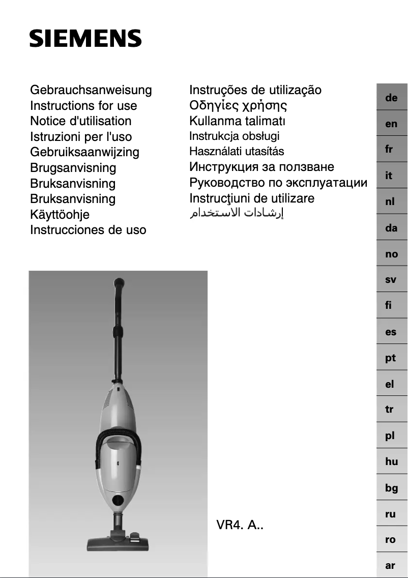 Page 1 de la notice Manuel utilisateur Siemens VR4E1830