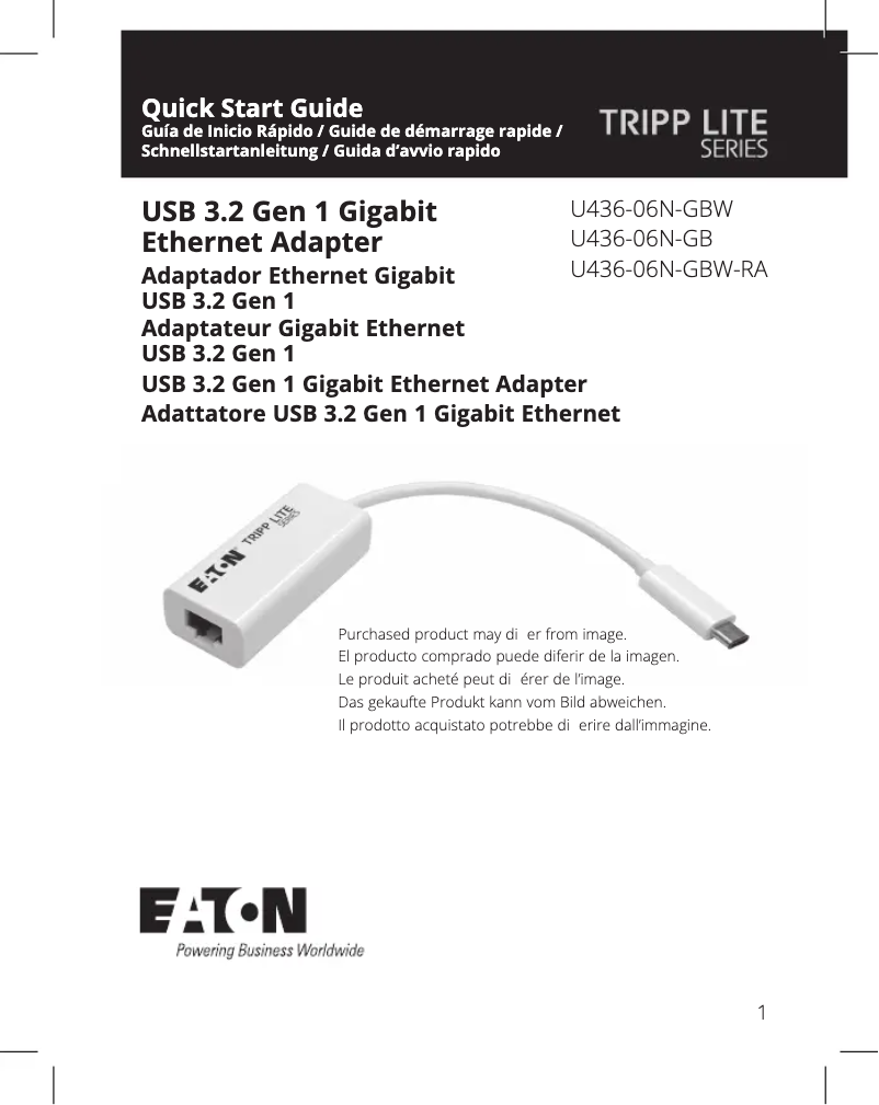 Image de la première page du manuel de l'appareil U436-06N-GBW