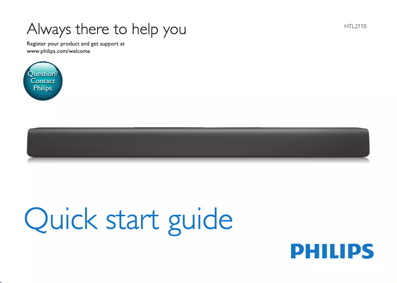 Page n°1 - Guide de démarrage rapide Philips HTL2110