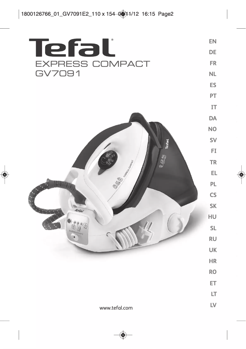 Page n°1 - Manuel utilisateur Tefal Express Contact GV7091