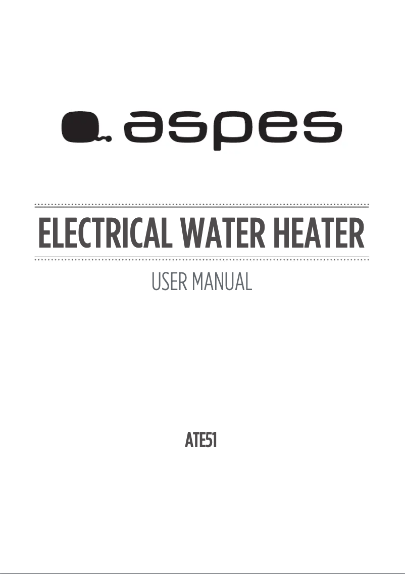 Page 1 of the manual User Manual Aspes ATE51