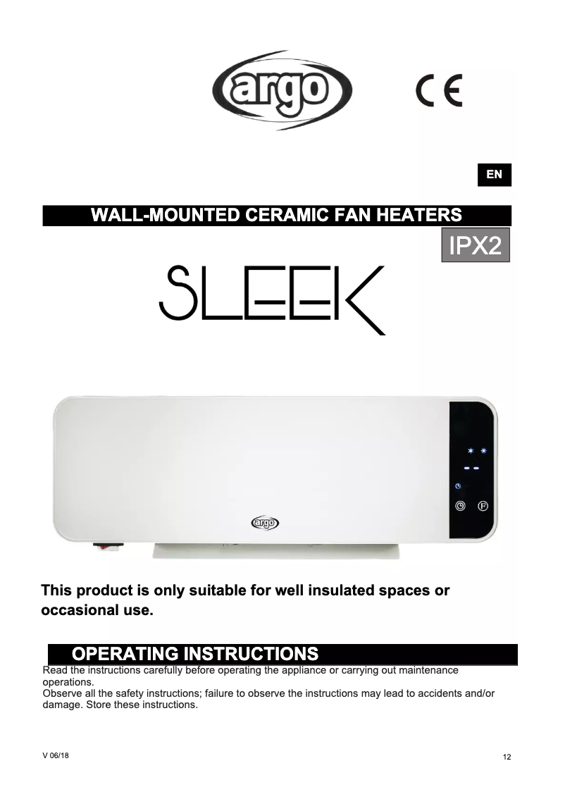 Page n°1 - Manuel utilisateur ARGO Sleek