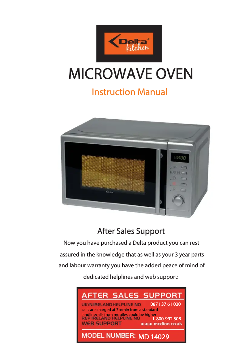 Image de la première page du manuel de l'appareil MD 14029