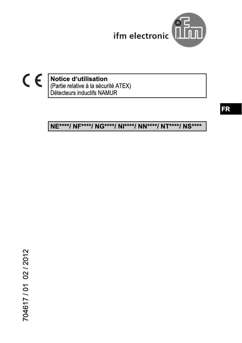 Page n°1 - Manuel utilisateur IFM NF5029