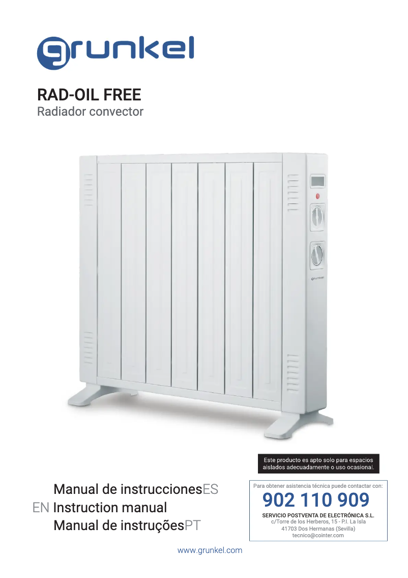 Image de la première page du manuel de l'appareil RAD-OIL FREE
