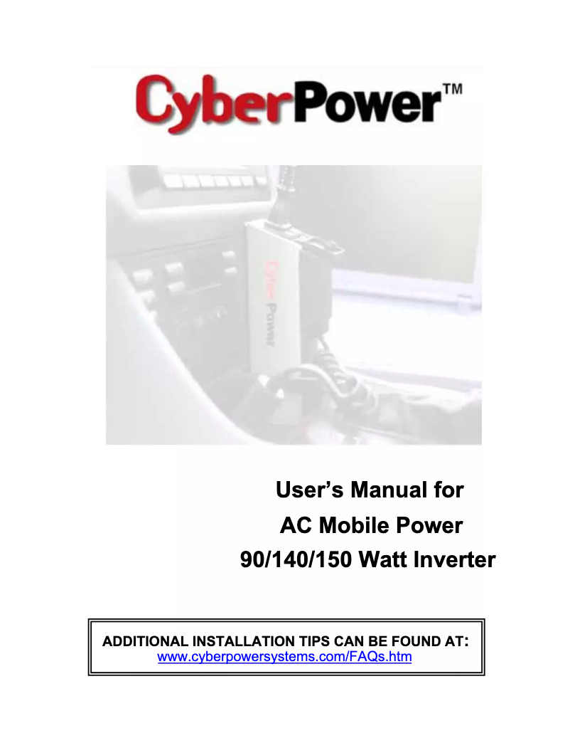 Page n°1 - Manuel utilisateur CyberPower CPS90UPA