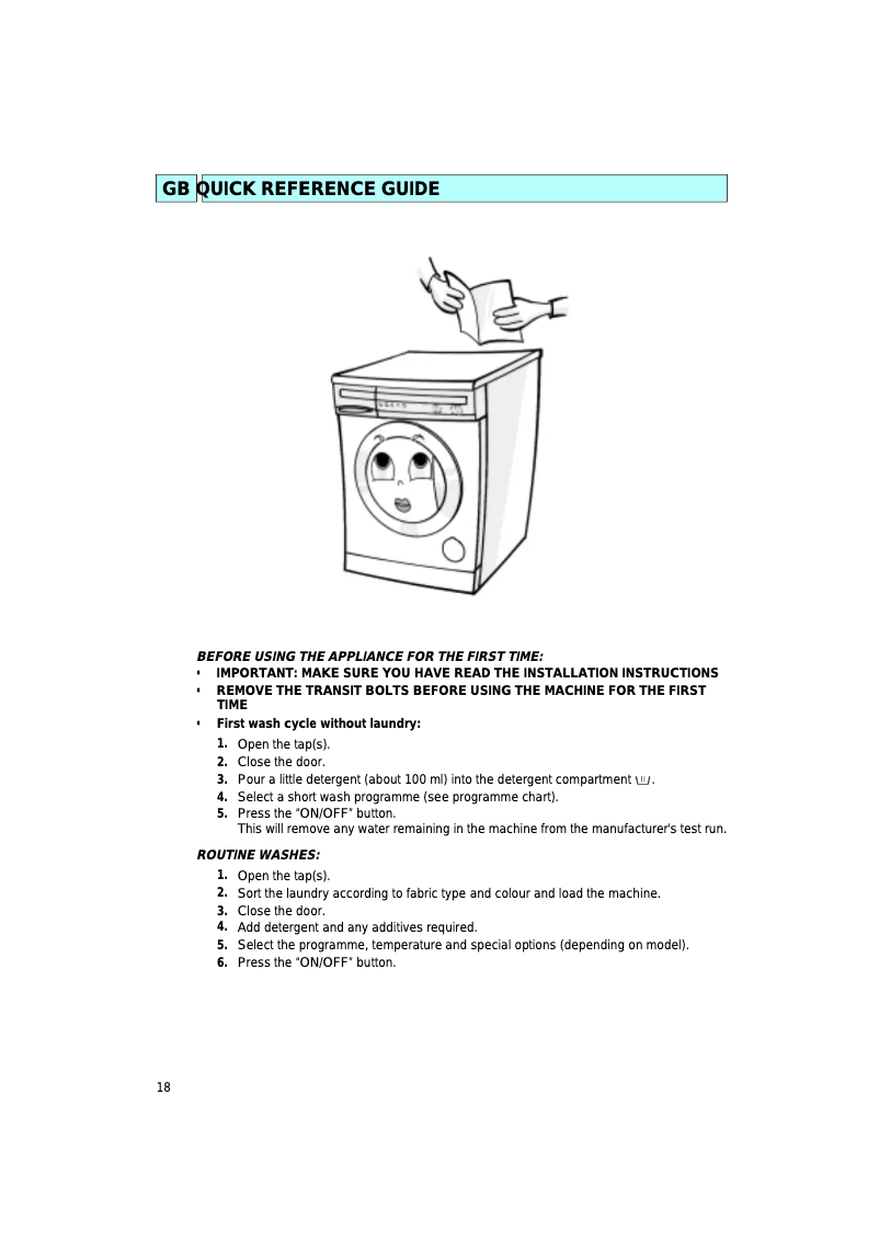 Page 1 de la notice Manuel utilisateur Ignis AWP 201