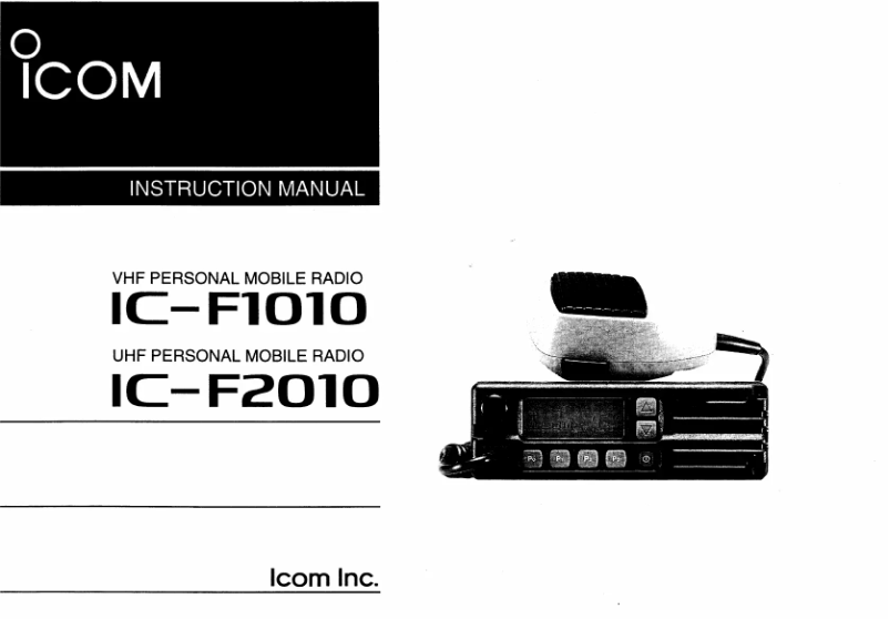 Page 1 de la notice Manuel utilisateur ICOM IC-F1010