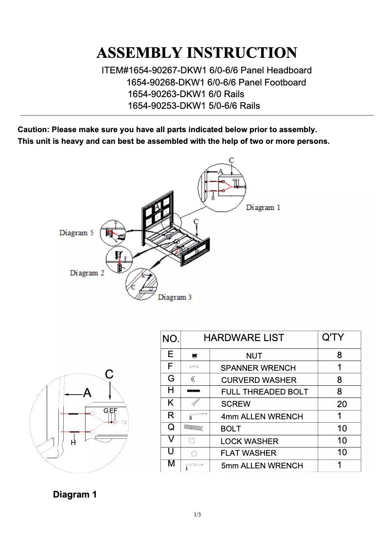 Page n°1 - Manuel utilisateur Hooker 1654-90268-DKW1