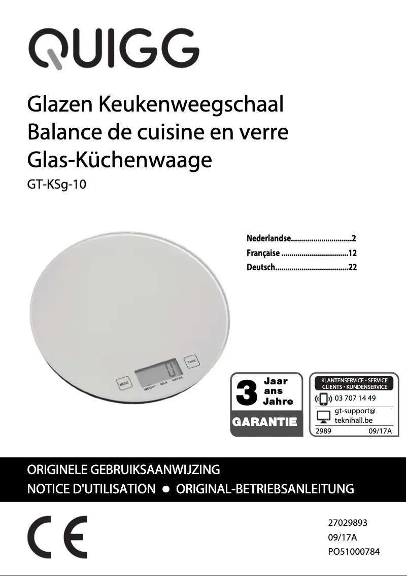 Page 1 of the manual User Manual Quigg GT-KSg-10
