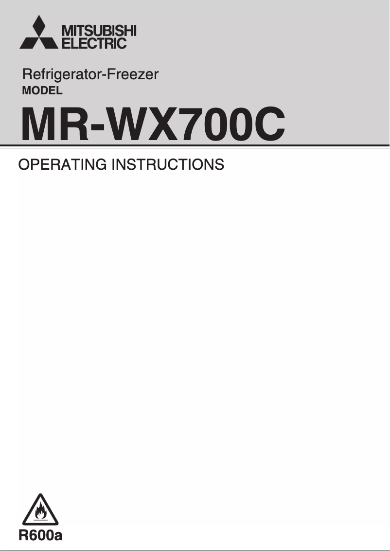 Page 1 de la notice Manuel utilisateur Mitsubishi MR-WX700C