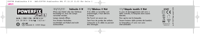 Image de la première page du manuel de l'appareil 61641