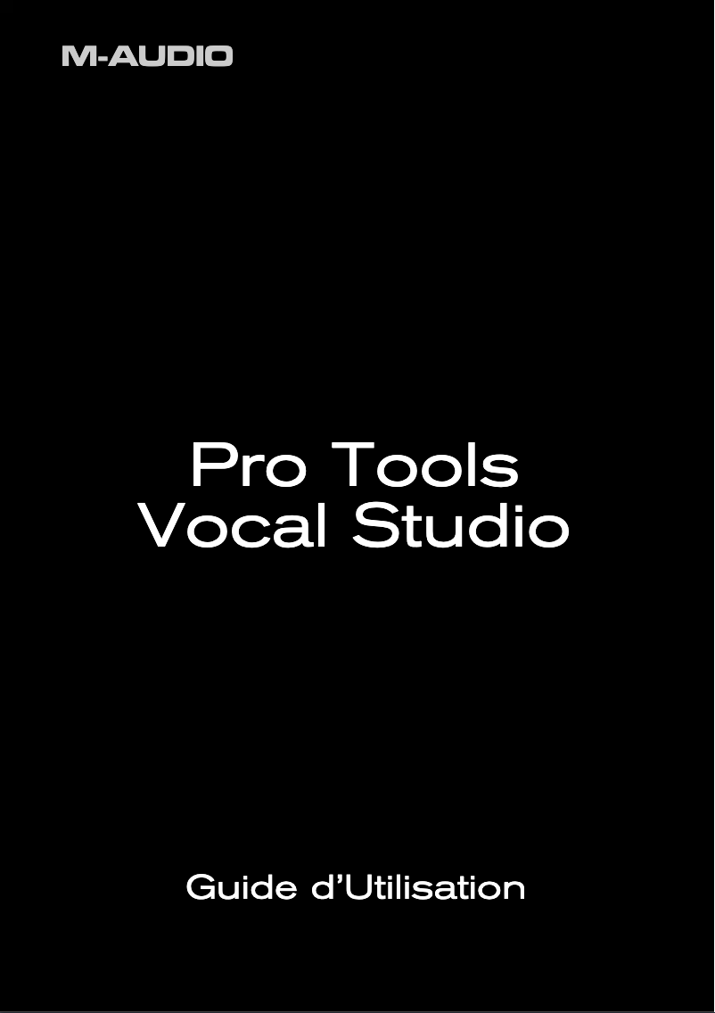 Page n°1 - Manuel utilisateur Avid Pro Tools Vocal Studio