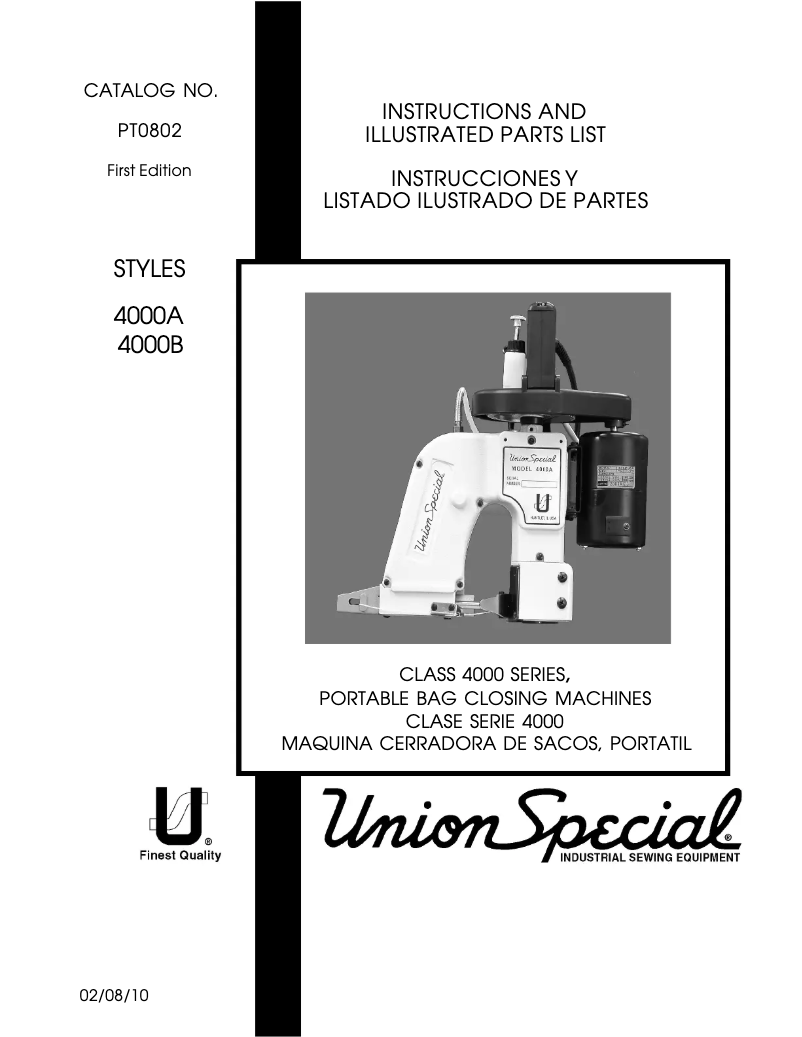 Page 1 de la notice Manuel utilisateur Union Special 4000A