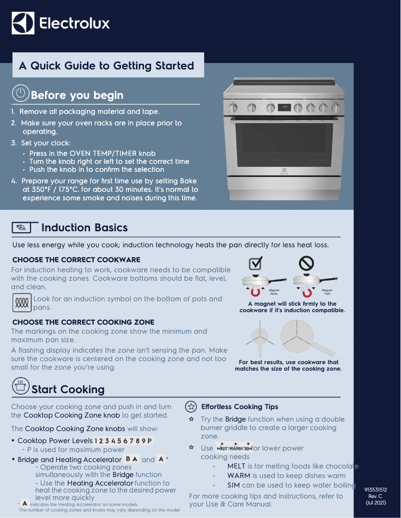 Page n°1 - Guide de démarrage rapide Electrolux ECFI3668AS