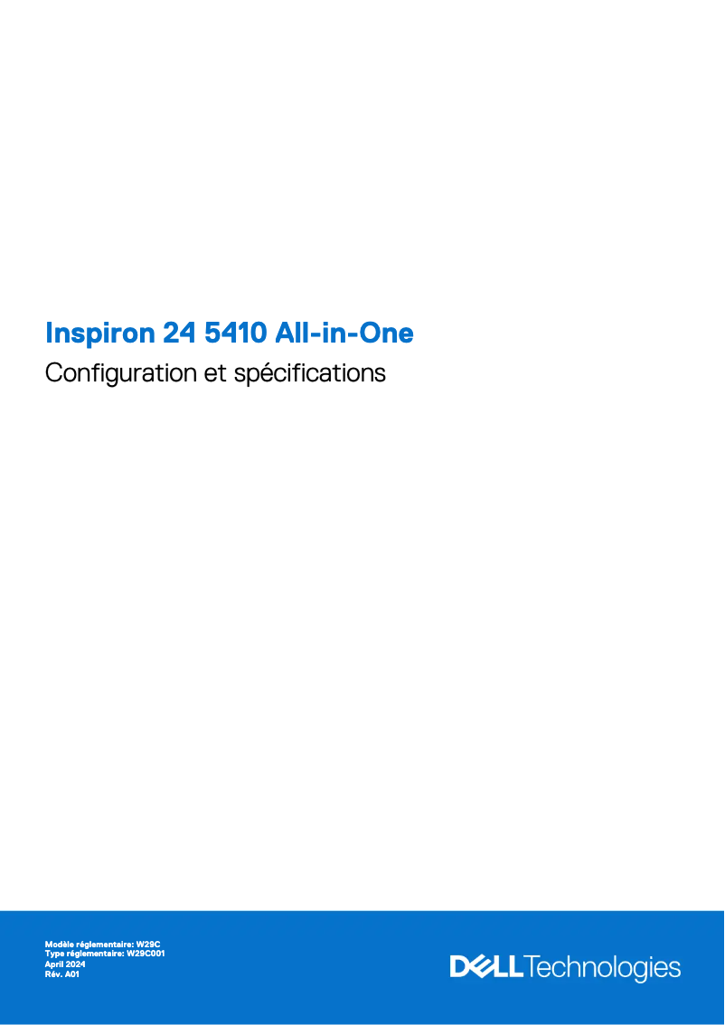 Image de la première page du manuel de l'appareil Inspiron 24 5410
