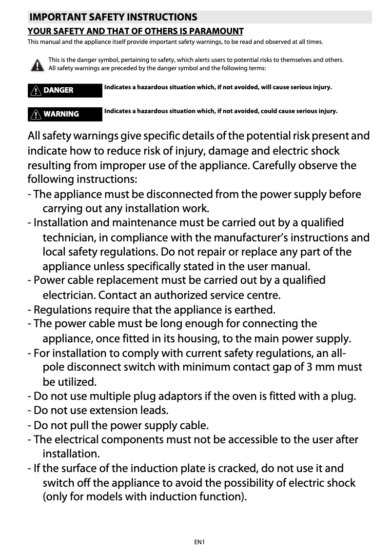 Page 1 de la notice Manuel utilisateur Whirlpool AKPM 789/IXL