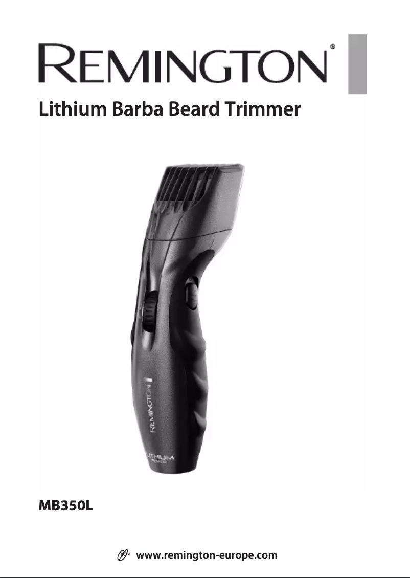 Image de la première page du manuel de l'appareil Lithium Beard Barba MB350L