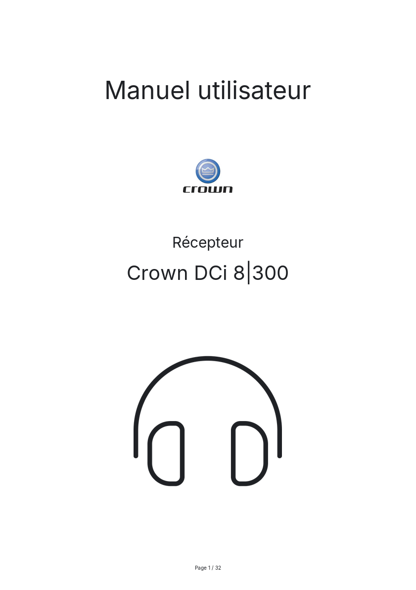 Image de la première page du manuel de l'appareil DCi 8|300