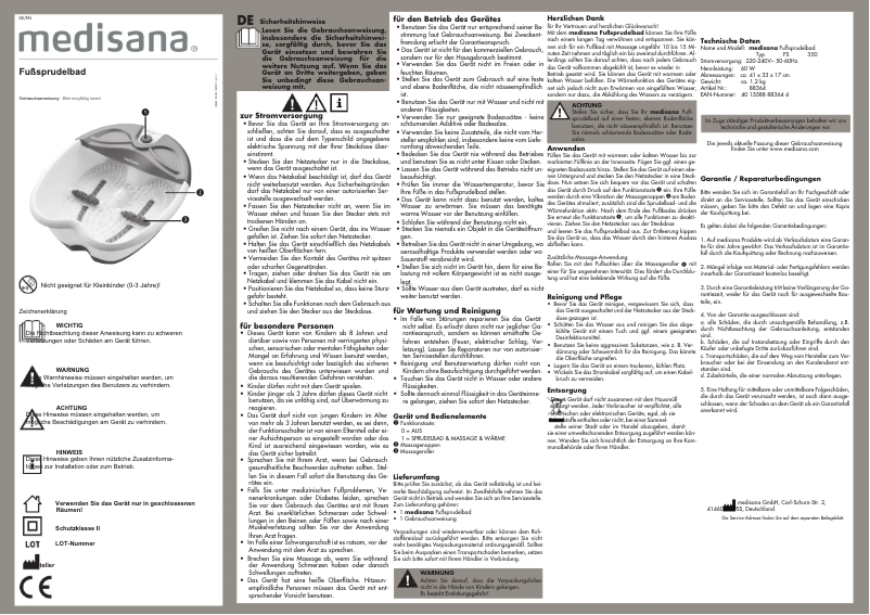 Page n°1 - Manuel utilisateur Medisana FS 350