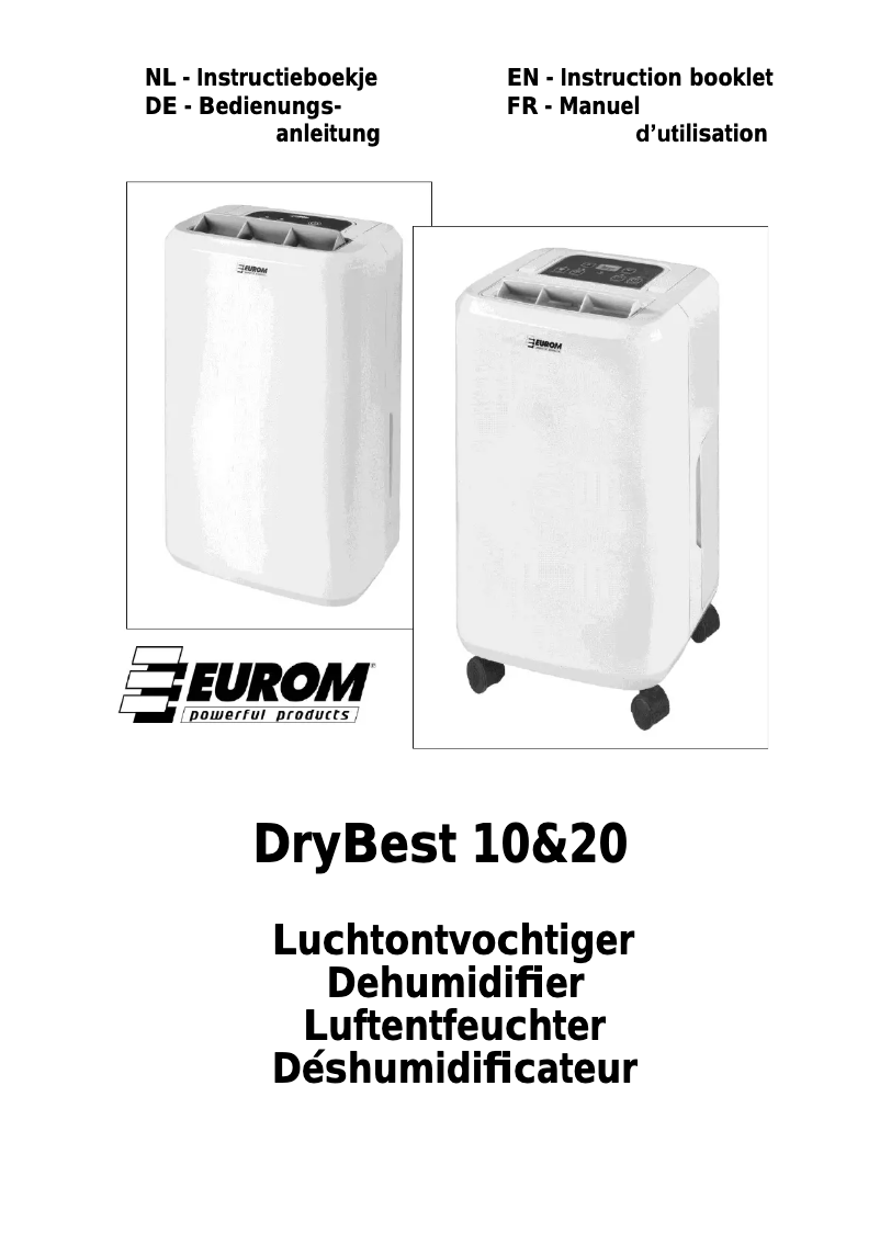 Página 1 del manual Manual de usuario Euromac DryBest 10