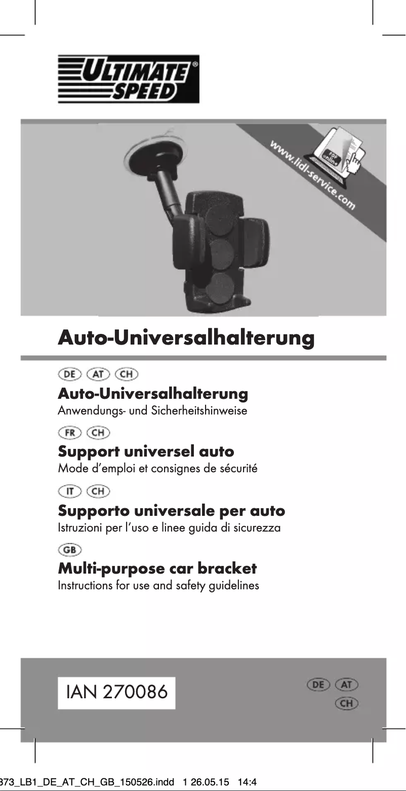 Page n°1 - Manuel utilisateur Ultimate Speed IAN 270086