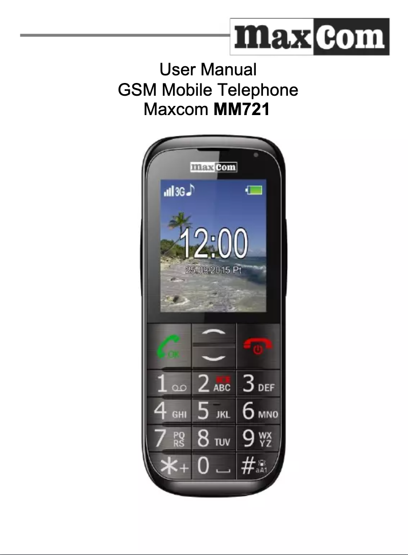 Page 1 de la notice Manuel utilisateur MaxCom MM721