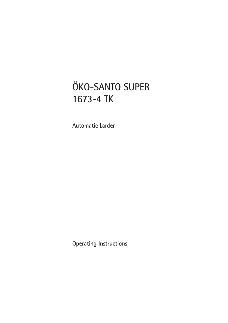 Page n°1 - Manuel utilisateur AEG Santo 1673-4TK