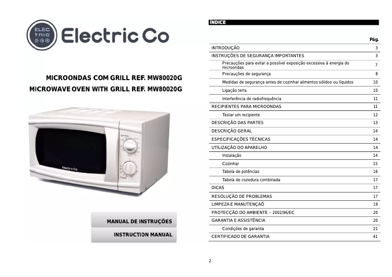 Image de la première page du manuel de l'appareil MW80020G