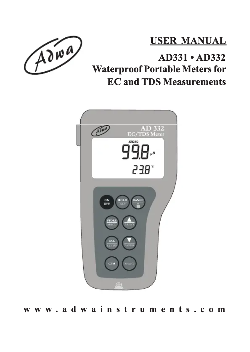 Page n°1 - Manuel utilisateur Adwa AD331