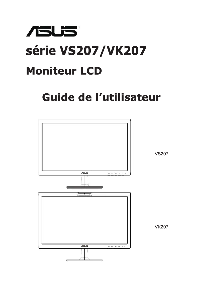 Page 1 de la notice Manuel utilisateur Asus VS207DF