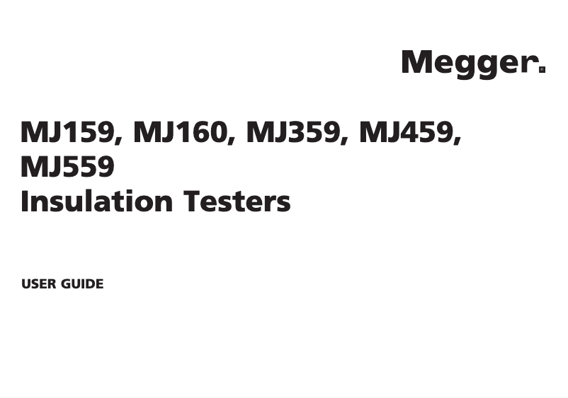 Page 1 de la notice Manuel utilisateur Megger MJ159