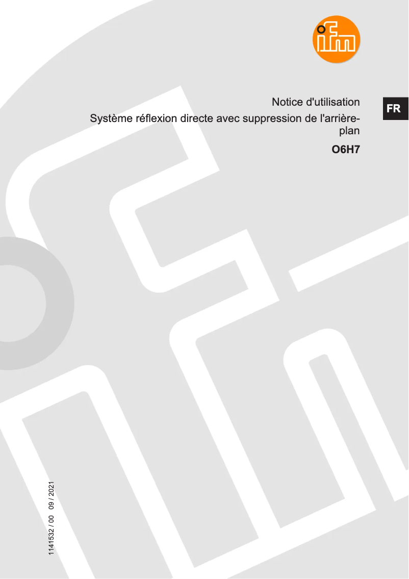 Page 1 de la notice Manuel utilisateur IFM O6H701