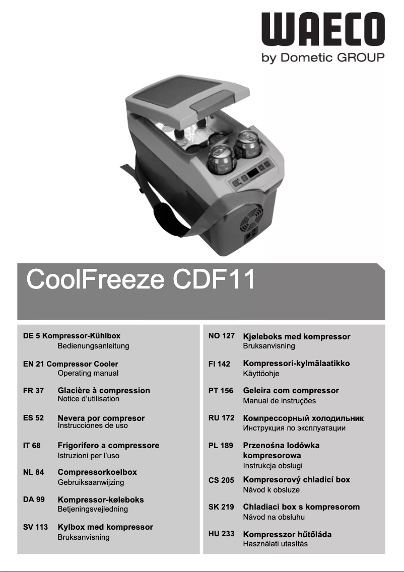 Page n°1 - Manuel utilisateur Waeco CoolFreeze CDF 11