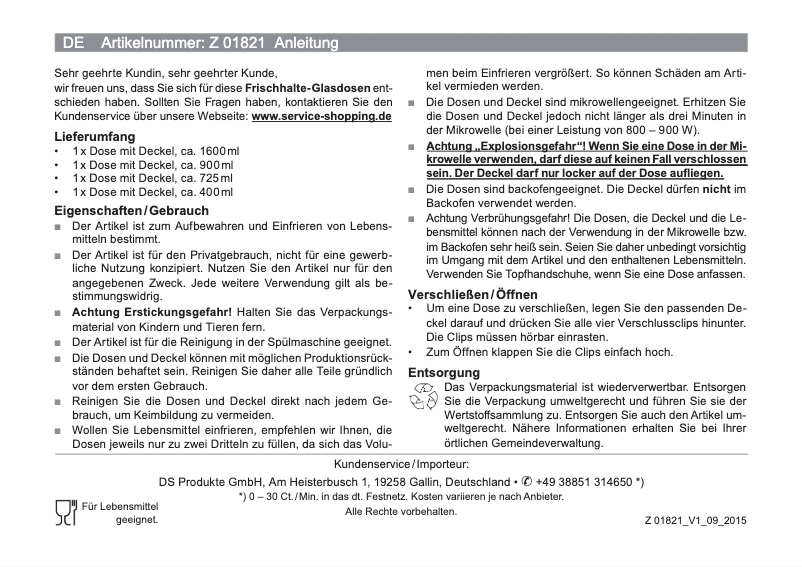 Page 1 de la notice Manuel utilisateur Gourmetmaxx Klick-it 01821