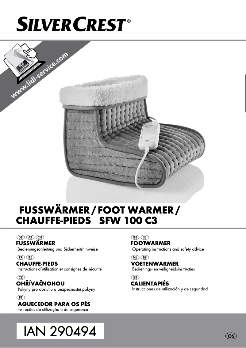 Page 1 of the manual User Manual SilverCrest SFW 100 B2