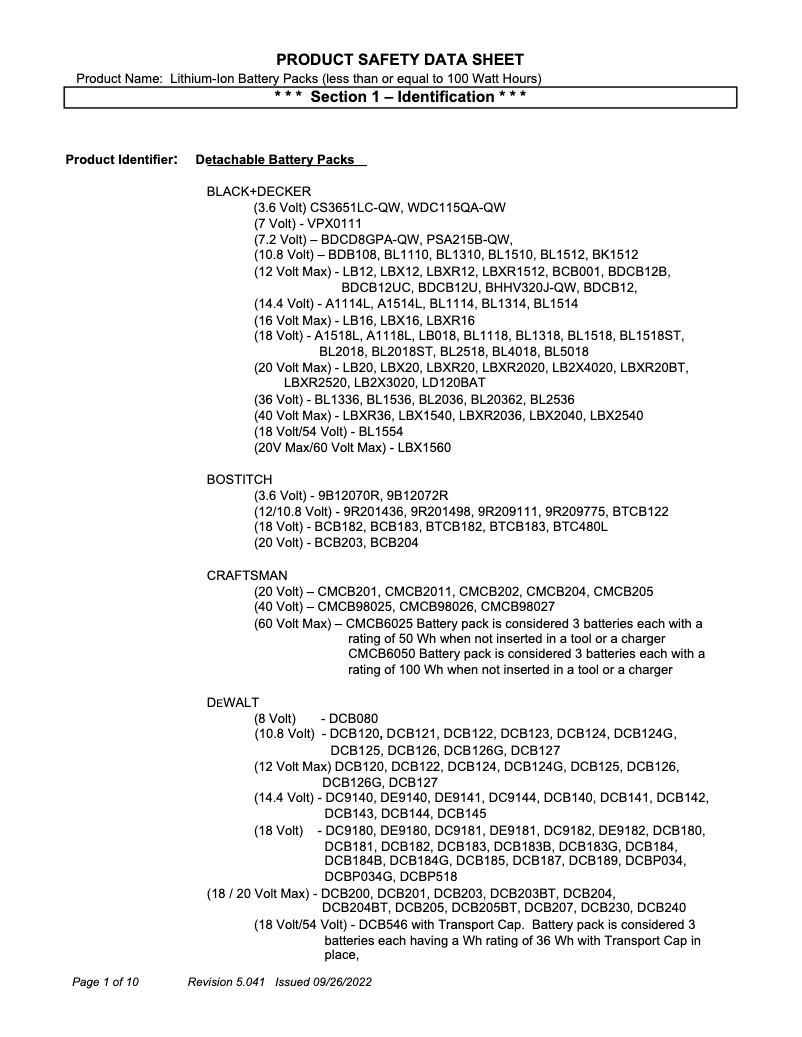 Página 1 del manual Ficha técnica Klein Tools BAT20UBL