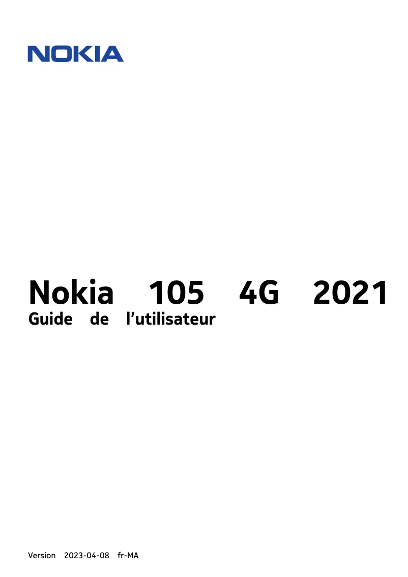 Image de la première page du manuel de l'appareil 105 4G 2021