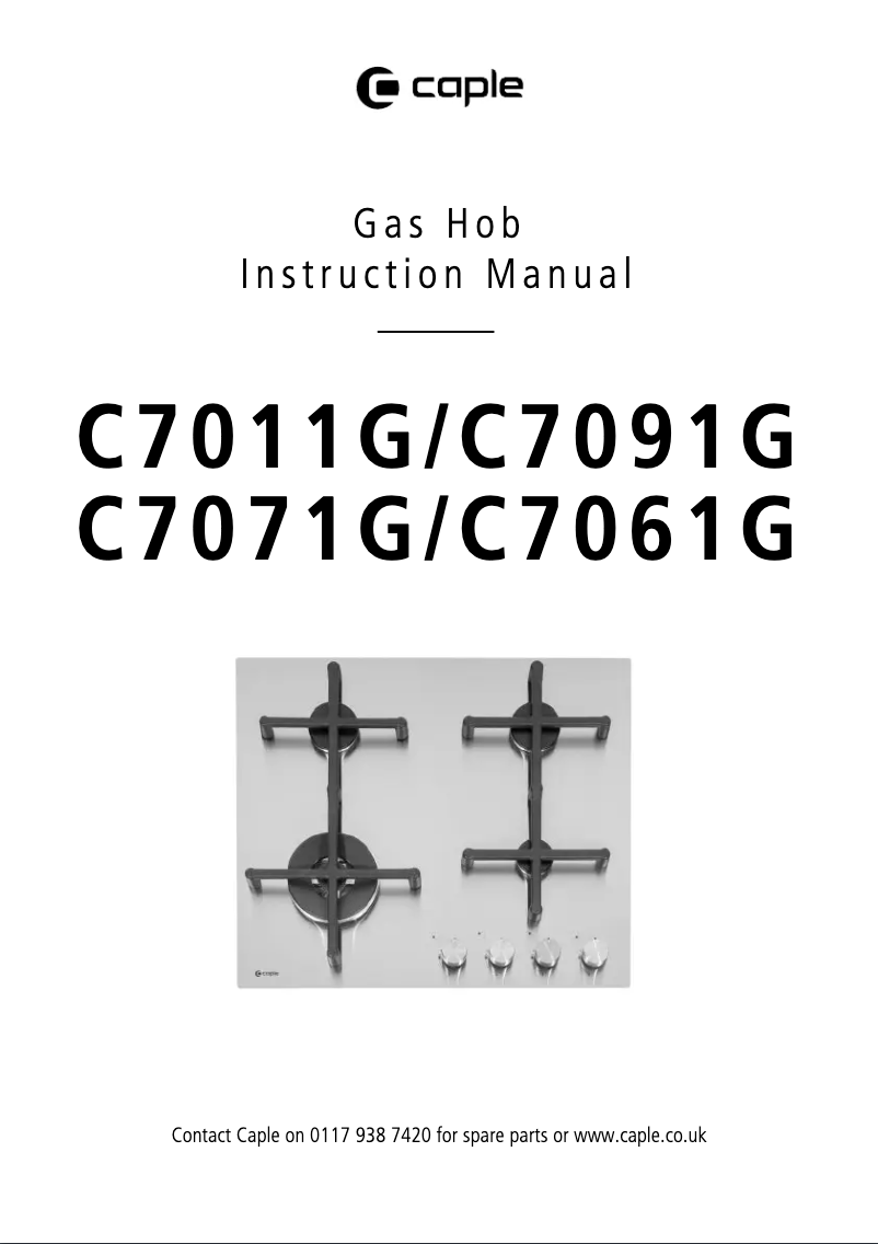Page n°1 - Manuel utilisateur Caple C7071G