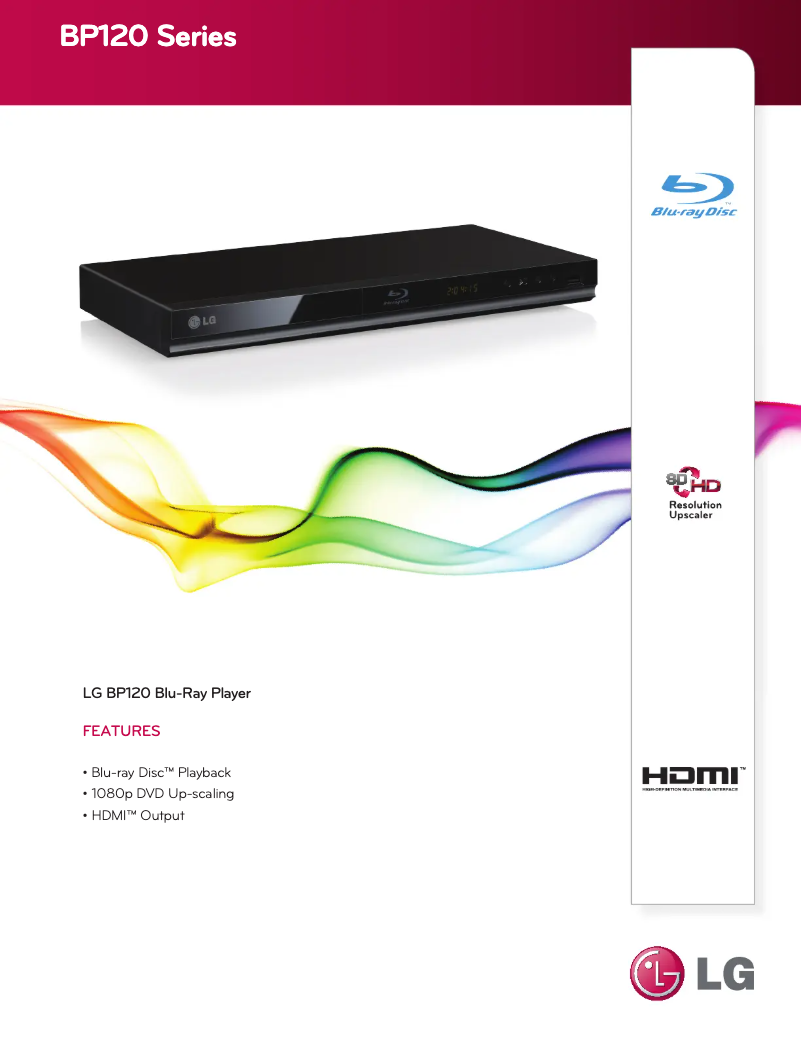 Page n°1 - Fiche technique LG BP120