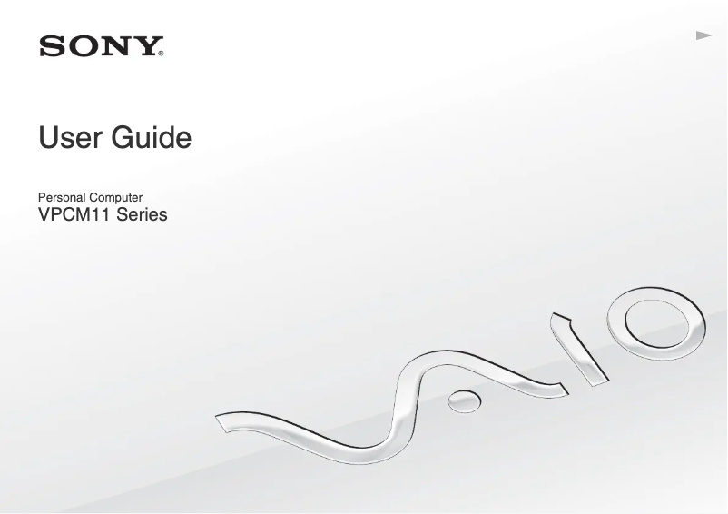 Page n°1 - Manuel utilisateur Sony Vaio VPCM111AX