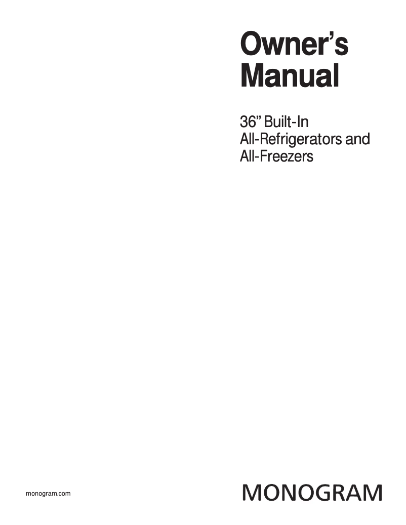 Page n°1 - Manuel utilisateur Monogram ZIFS360NHLH