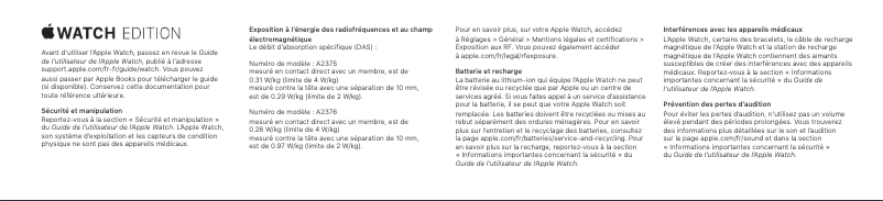 Page n°1 - Manuel utilisateur Apple Watch Series 6