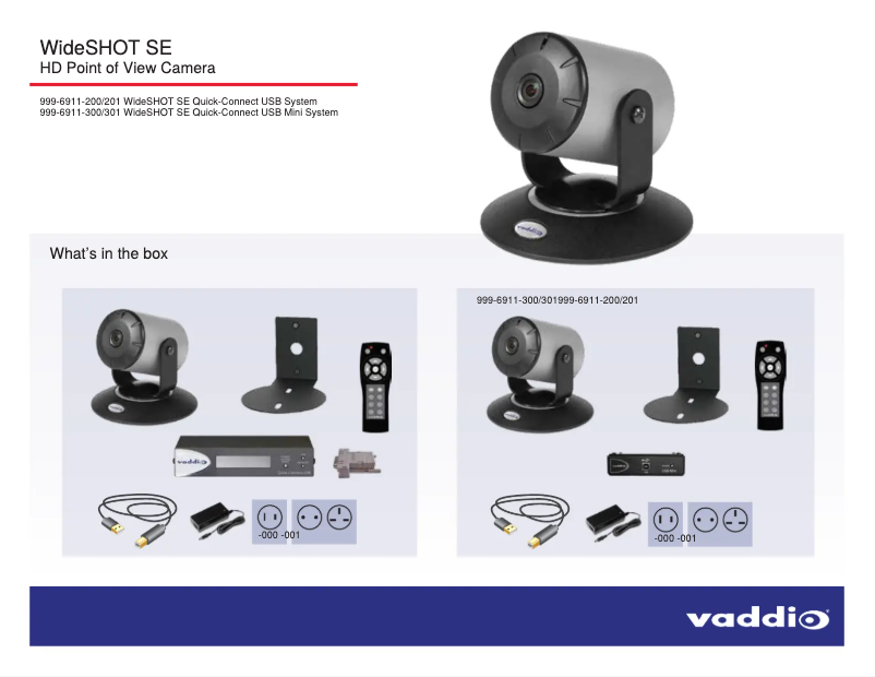 Page 1 of the manual User Manual Vaddio WideSHOT SE